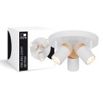 D'Lite Luce da soffitto Beitem Metallo Ghiaccio Bianca FSC Legna | Adatto Per 3x GU10