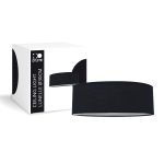 D'Lite Luce da soffitto Lunelle 30cm Tessuto Nero | Adatto per 2x E27 