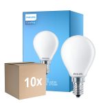 Confezione Multipack 10x Philips Corepro LED Lustre E14 Sferica Ghiaccio 6.5W 806lm - 827 Bianco Molto Caldo | Sostitutiva 60W