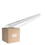 Confezione Multipack 4x Noxion Reglette Click Riflettore V2 LED T8 | Adatto per 1x 120cm Tubo LED
