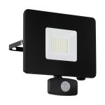 Eglo Luce Da Parete Faedo 3 Aluminium Nero 31W 3400lm - 850 Bianco Freddo | IP65 - Sensore Di Movimento